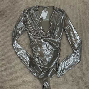 NWT Gold shimmer bodysuit xs